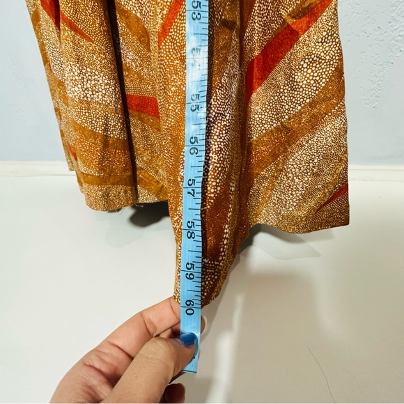 Sika Porter 100% Cotton Handmade Multi Color Brown Orange Maxi Dress - Picture 10 of 14